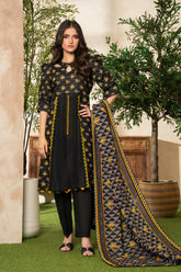 Lime Light Black – Digital Printed Chamki Lawn Shirt with Dupatta & Trouser (U2502)